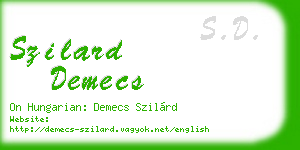 szilard demecs business card